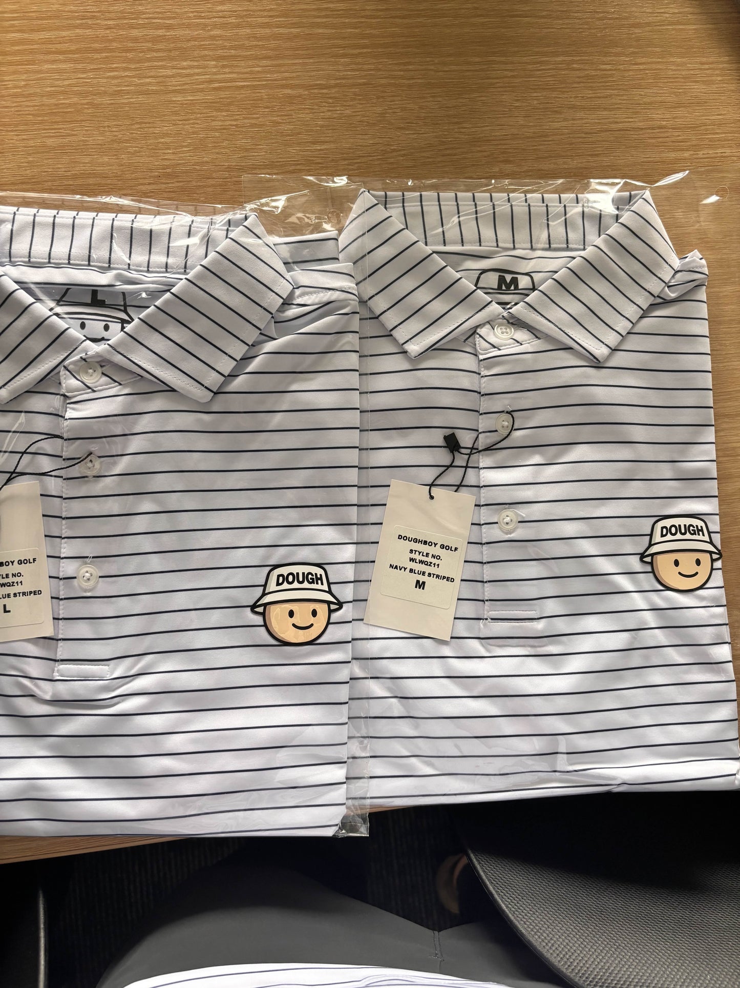 DOUGHBOY GOLF NAVY STRIPE POLO